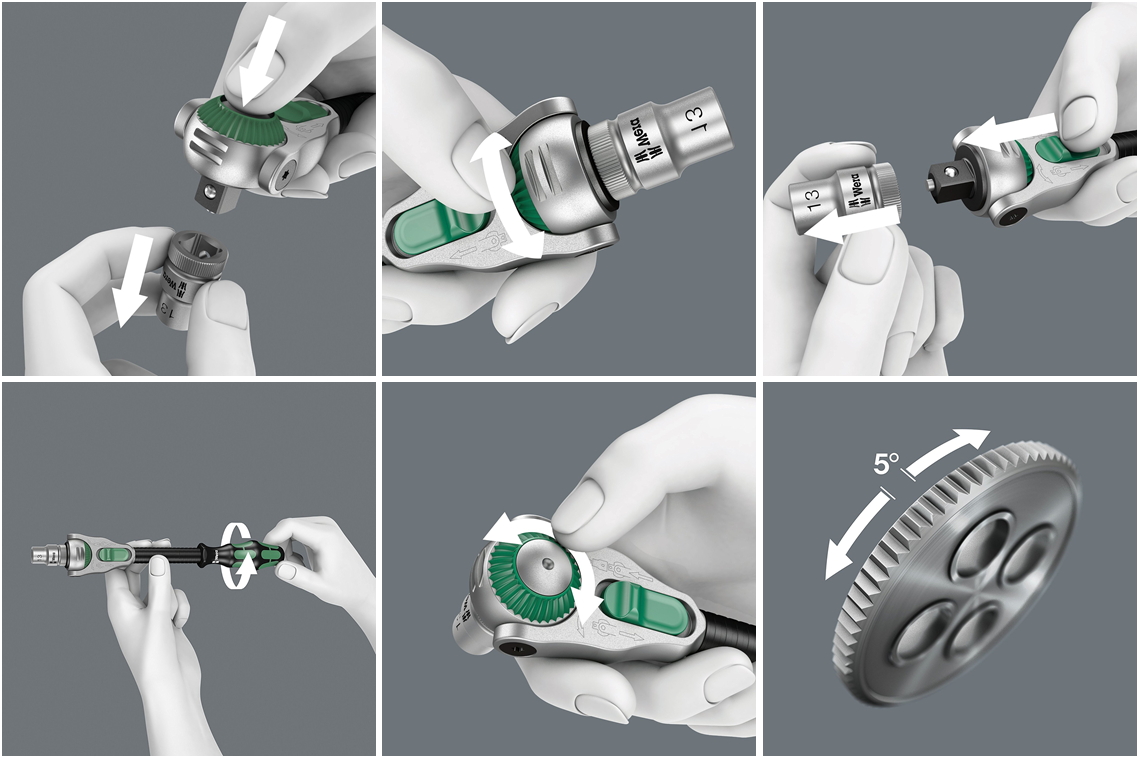 מפתח ראצ'ט מקצועי וורה WERA KRAFTFORM ZYKLOP